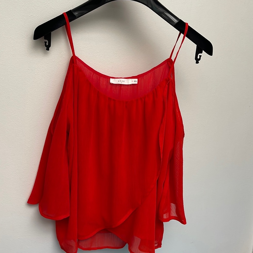 Ladies sexy off shoulder slip crop top small